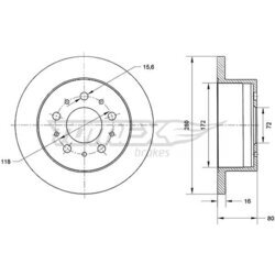 Brzdový kotúč TOMEX Brakes TX 70-61