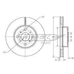 Brzdový kotúč TOMEX Brakes TX 70-72