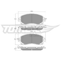 Sada brzdových platničiek kotúčovej brzdy TOMEX Brakes TX 16-12