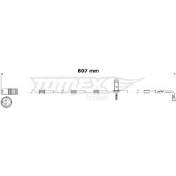 Výstražný kontakt opotrebenia brzdového obloženia TOMEX Brakes TX 31-00