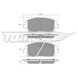 Sada brzdových platničiek kotúčovej brzdy TOMEX Brakes TX 60-05