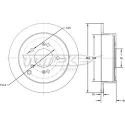 Brzdový kotúč TOMEX Brakes TX 71-49