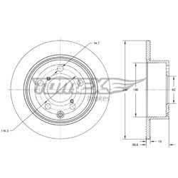 Brzdový kotúč TOMEX Brakes TX 73-24