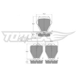 Sada brzdových platničiek kotúčovej brzdy TOMEX Brakes TX 13-15