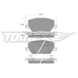 Sada brzdových platničiek kotúčovej brzdy TOMEX Brakes TX 18-17