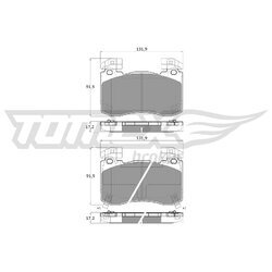 Sada brzdových platničiek kotúčovej brzdy TOMEX Brakes TX 60-13