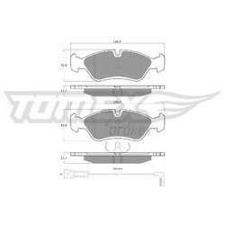 Sada brzdových platničiek kotúčovej brzdy TOMEX Brakes TX 10-681