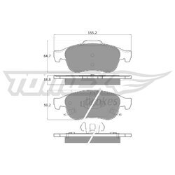 Sada brzdových platničiek kotúčovej brzdy TOMEX Brakes TX 18-18