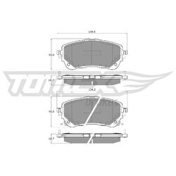 Sada brzdových platničiek kotúčovej brzdy TOMEX Brakes TX 19-82