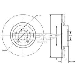 Brzdový kotúč TOMEX Brakes TX 71-77