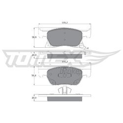 Sada brzdových platničiek kotúčovej brzdy TOMEX Brakes TX 17-86