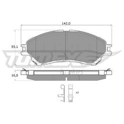 Sada brzdových platničiek kotúčovej brzdy TOMEX Brakes TX 18-13
