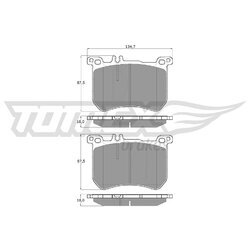 Sada brzdových platničiek kotúčovej brzdy TOMEX Brakes TX 18-77