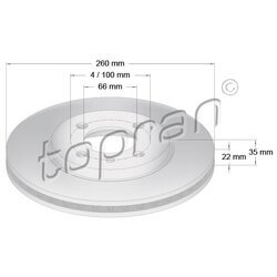 Brzdový kotúč TOPRAN 500 559