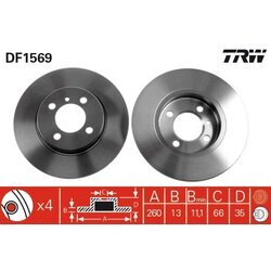 Brzdový kotúč TRW DF1569