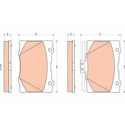 Sada brzdových platničiek kotúčovej brzdy TRW GDB3498
