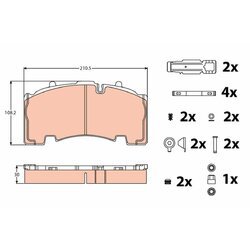 Sada brzdových platničiek kotúčovej brzdy TRW GDB5093