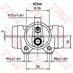 Brzdový valček kolesa TRW BWH107 - obr. 1