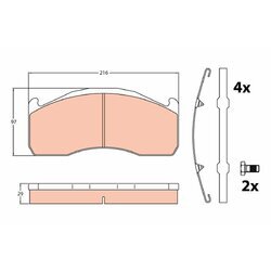 Sada brzdových platničiek kotúčovej brzdy TRW GDB5103