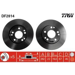 Brzdový kotúč TRW DF2814