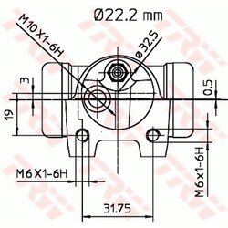 Brzdový valček kolesa TRW BWH132 - obr. 1