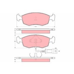 Sada brzdových platničiek kotúčovej brzdy TRW GDB301