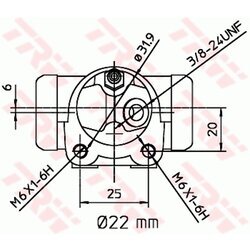 Brzdový valček kolesa TRW BWH152 - obr. 1