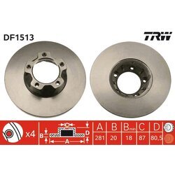 Brzdový kotúč TRW DF1513