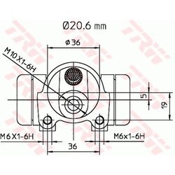 Brzdový valček kolesa TRW BWF135 - obr. 1