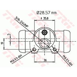 Brzdový valček kolesa TRW BWN131 - obr. 1