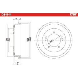 Brzdový bubon TRW DB4344 - obr. 1