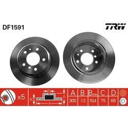 Brzdový kotúč TRW DF1591