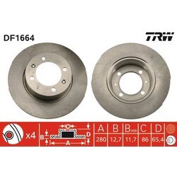 Brzdový kotúč TRW DF1664