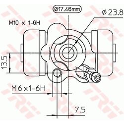 Brzdový valček kolesa TRW BWA154 - obr. 1