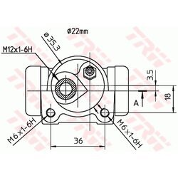 Brzdový valček kolesa TRW BWH114 - obr. 1