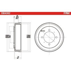 Brzdový bubon TRW DB4382 - obr. 1