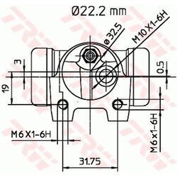 Brzdový valček kolesa TRW BWH133 - obr. 1