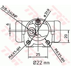 Brzdový valček kolesa TRW BWH151 - obr. 1