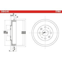 Brzdový bubon TRW DB4345 - obr. 1