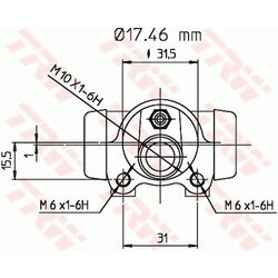 Brzdový valček kolesa TRW BWC110 - obr. 1