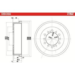 Brzdový bubon TRW DB4366 - obr. 1