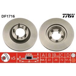 Brzdový kotúč TRW DF1716