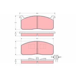 Sada brzdových platničiek kotúčovej brzdy TRW GDB233