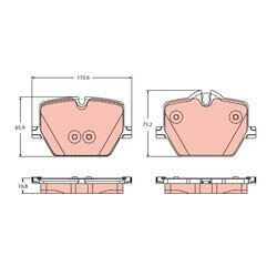 Sada brzdových platničiek kotúčovej brzdy TRW GDB2419