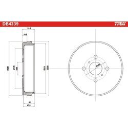 Brzdový bubon TRW DB4339 - obr. 1