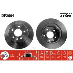 Brzdový kotúč TRW DF2664