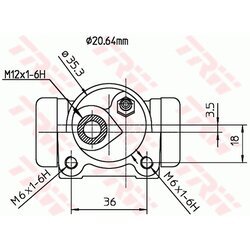 Brzdový valček kolesa TRW BWF152 - obr. 1