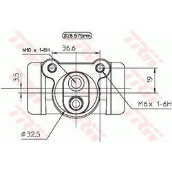 Brzdový valček kolesa TRW BWN158 - obr. 1