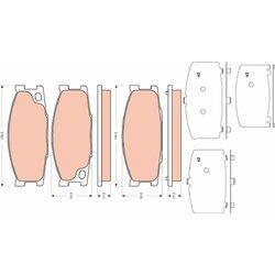 Sada brzdových platničiek kotúčovej brzdy TRW GDB3423