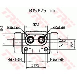 Brzdový valček kolesa TRW BWB145 - obr. 1